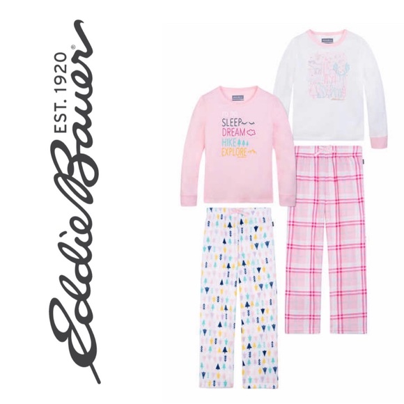 Eddie Bauer Other - New Eddie Bauer Girls Adventure Awaits 4 Pcs Pajama Set Pink Multi Sz XS (5/6)